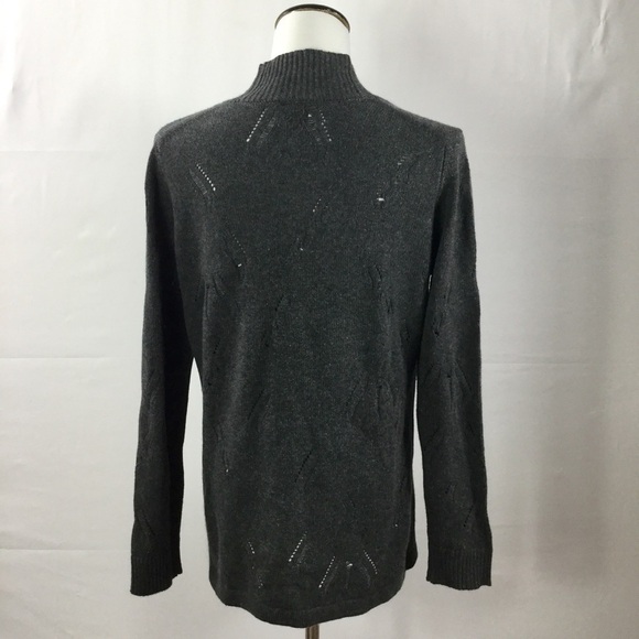 ELLIOTT Lauren Gray Silk and Cashmere Open Knit Cardigan Sweater Size S - Picture 5 of 8